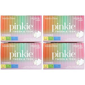Four Pinkie Tween & Teen Ultra Thin Organic Pads With Wings, 18 Ct Each